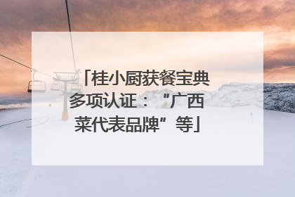 桂小厨获餐宝典多项认证：“广西菜代表品牌”等