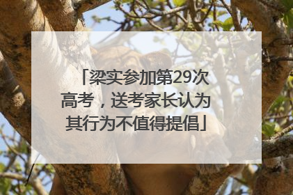 梁实参加第29次高考，送考家长认为其行为不值得提倡