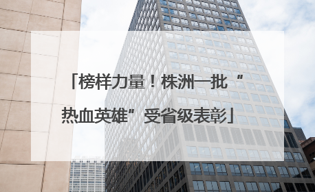 榜样力量！株洲一批“热血英雄”受省级表彰