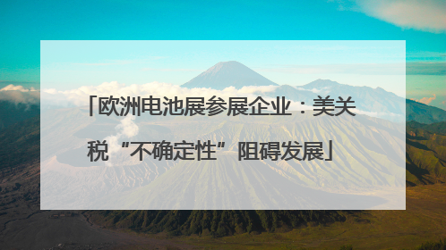 欧洲电池展参展企业：美关税“不确定性”阻碍发展