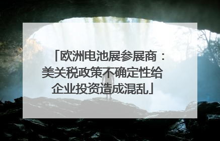 欧洲电池展参展商：美关税政策不确定性给企业投资造成混乱