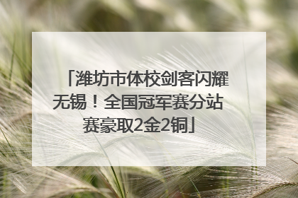 潍坊市体校剑客闪耀无锡！全国冠军赛分站赛豪取2金2铜