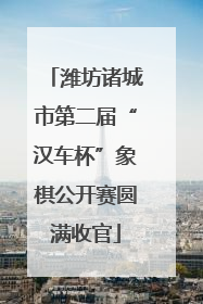 潍坊诸城市第二届“汉车杯”象棋公开赛圆满收官