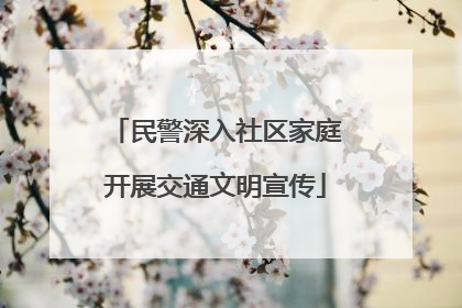 民警深入社区家庭开展交通文明宣传