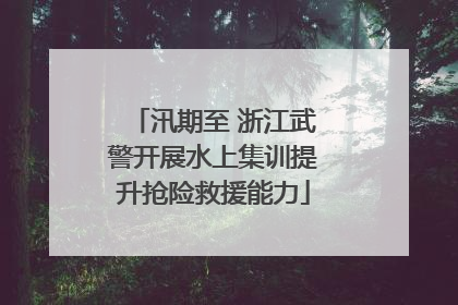 汛期至 浙江武警开展水上集训提升抢险救援能力