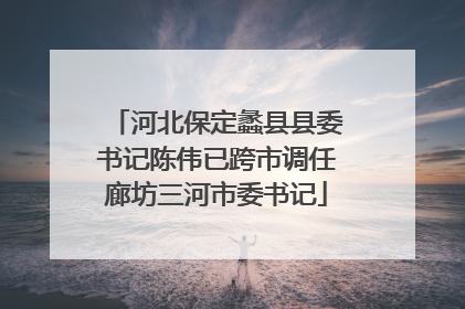 河北保定蠡县县委书记陈伟已跨市调任廊坊三河市委书记