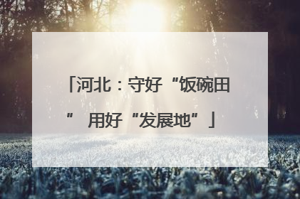 河北：守好“饭碗田” 用好“发展地”
