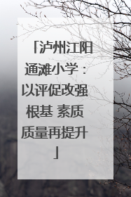 泸州江阳通滩小学：以评促改强根基 素质质量再提升