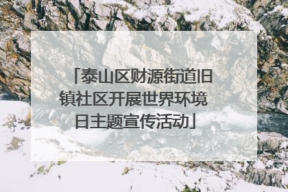 泰山区财源街道旧镇社区开展世界环境日主题宣传活动