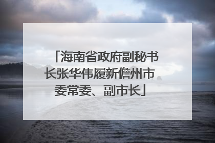 海南省政府副秘书长张华伟履新儋州市委常委、副市长