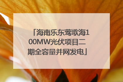 海南乐东莺歌海100MW光伏项目二期全容量并网发电