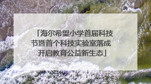 海尔希望小学首届科技节暨首个科技实验室落成 开启教育公益新生态