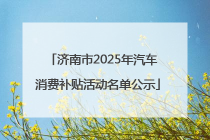 济南市2025年汽车消费补贴活动名单公示