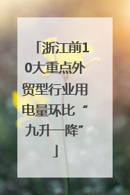 浙江前10大重点外贸型行业用电量环比“九升一降”