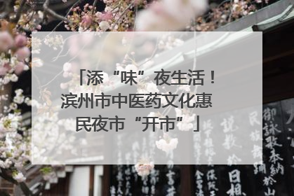 添“味”夜生活！滨州市中医药文化惠民夜市“开市”