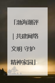 渤海潮评｜共建网络文明 守护精神家园