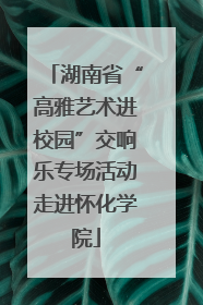 湖南省“高雅艺术进校园”交响乐专场活动走进怀化学院