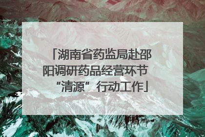 湖南省药监局赴邵阳调研药品经营环节“清源”行动工作