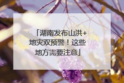 湖南发布山洪+地灾双预警！这些地方需要注意