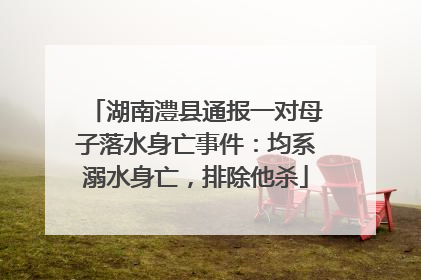 湖南澧县通报一对母子落水身亡事件：均系溺水身亡，排除他杀