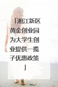 湘江新区黄金创业园为大学生创业提供一揽子优惠政策
