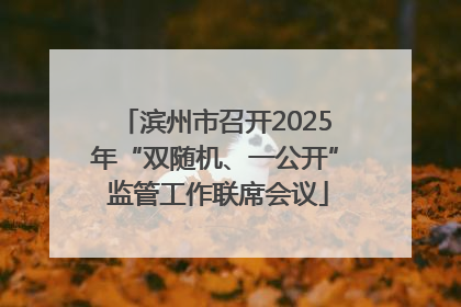 滨州市召开2025年“双随机、一公开” 监管工作联席会议