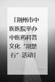 荆州市中医医院举办中医药科普文化“荆楚行”活动