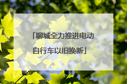 聊城全力推进电动自行车以旧换新