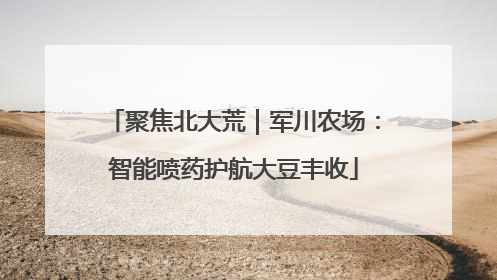 聚焦北大荒｜军川农场：智能喷药护航大豆丰收