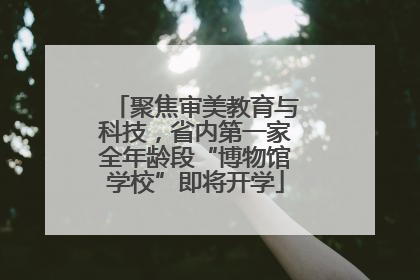 聚焦审美教育与科技，省内第一家全年龄段“博物馆学校”即将开学