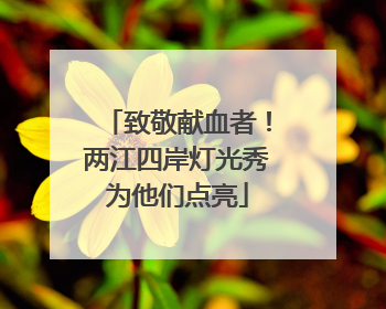 致敬献血者！两江四岸灯光秀为他们点亮