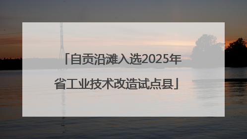 自贡沿滩入选2025年省工业技术改造试点县