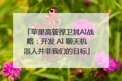 苹果高管捍卫其AI战略：开发 AI 聊天机器人并非我们的目标