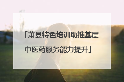 萧县特色培训助推基层中医药服务能力提升