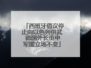 西班牙倡议停止向以色列供武 德国外长重申军援立场不变