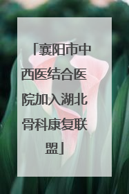 襄阳市中西医结合医院加入湖北骨科康复联盟