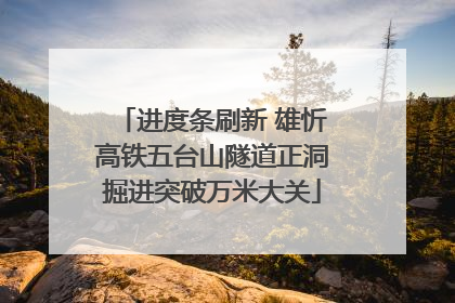 进度条刷新 雄忻高铁五台山隧道正洞掘进突破万米大关