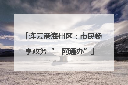 连云港海州区：市民畅享政务“一网通办”