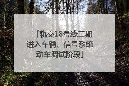 轨交18号线二期进入车辆、信号系统动车调试阶段