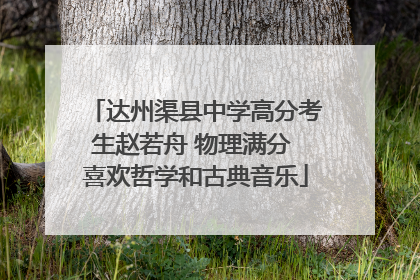 达州渠县中学高分考生赵若舟 物理满分 喜欢哲学和古典音乐