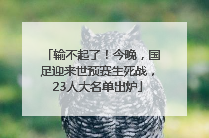 输不起了！今晚，国足迎来世预赛生死战，23人大名单出炉