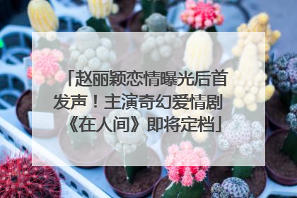 赵丽颖恋情曝光后首发声！主演奇幻爱情剧《在人间》即将定档