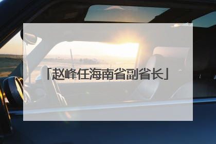 赵峰任海南省副省长