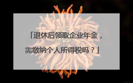 退休后领取企业年金，需缴纳个人所得税吗？