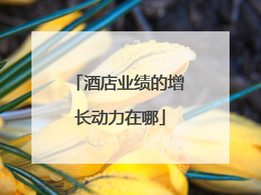 酒店业绩的增长动力在哪