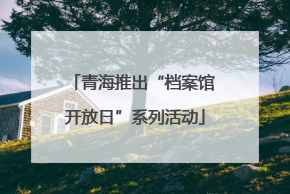 青海推出“档案馆开放日”系列活动