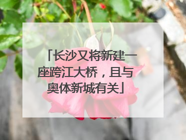 长沙又将新建一座跨江大桥，且与奥体新城有关