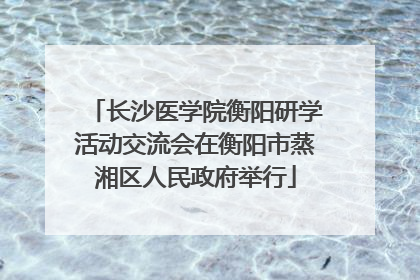 长沙医学院衡阳研学活动交流会在衡阳市蒸湘区人民政府举行
