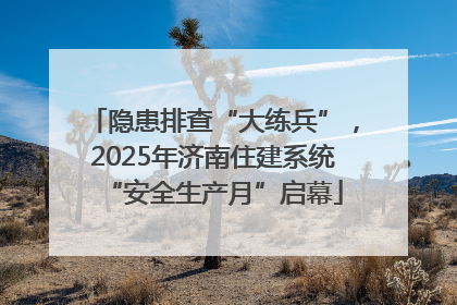隐患排查“大练兵”，2025年济南住建系统“安全生产月”启幕