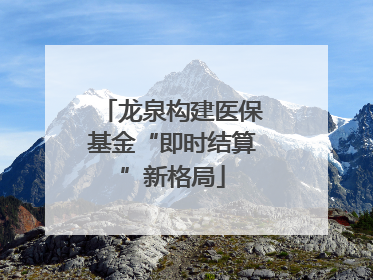 龙泉构建医保基金“即时结算”新格局